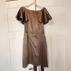 Banana Republic Woman's Silk Dress - 8 Brown - bridesmaid formal cocktail party
